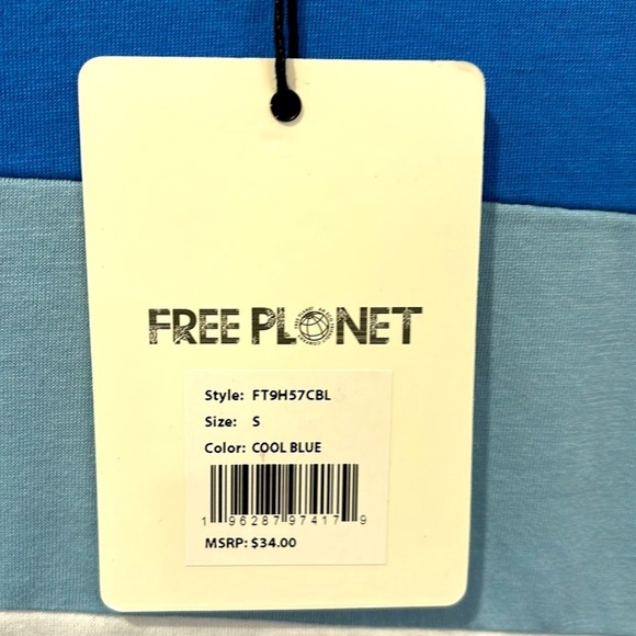Men’s Free Planet blue and white striped short sleeve T-Shirt Size Small… - Picture 4 of 10